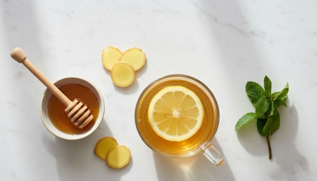 lemon ginger tea ingredients honey lemon ginger mint